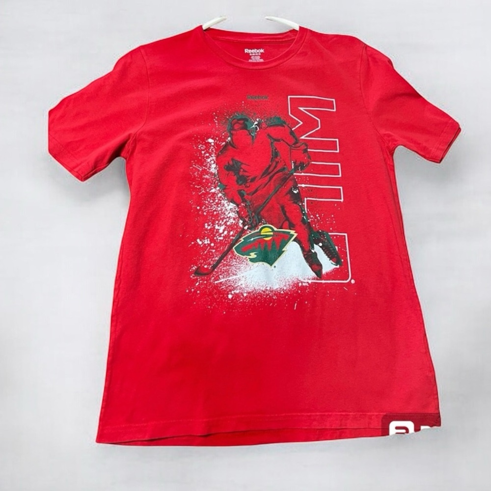 🔥2 for $6🔥Reebok Minnesota Wild Red Graphic T-Shirt – NHL Hockey Fan Tee